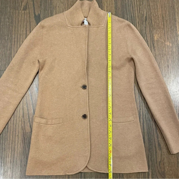 J. CREW Fall 2020 Sweater Blazer Heather Acorn 2 Button Front Closure size XS - Picture 7 of 12